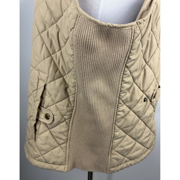 Lauren Ralph Lauren Quilted Vest Tan Zip Ribbed Sides Puffer Womens Plus Size 2X - Picture 12 of 16